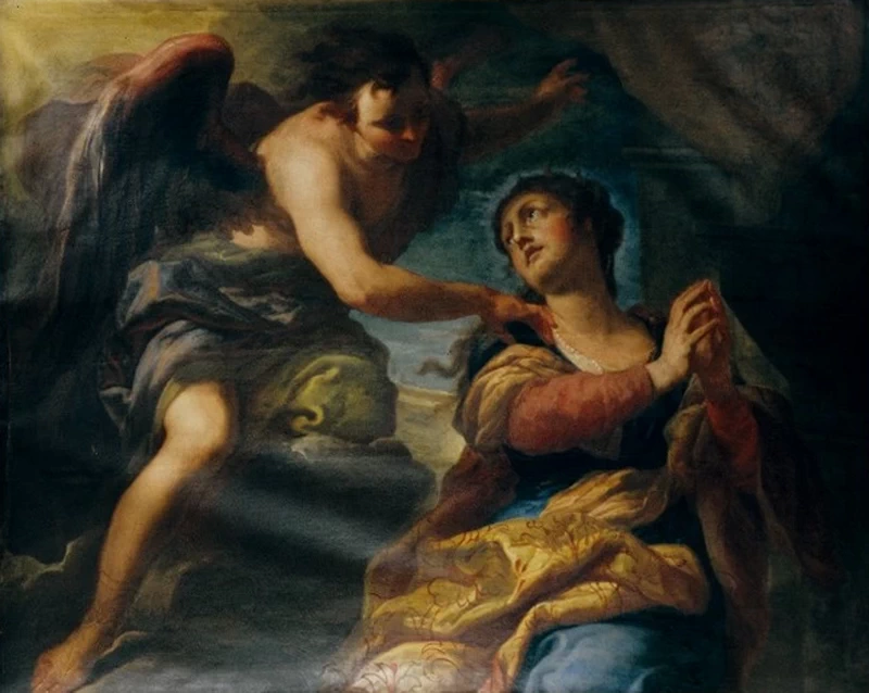 Dipinto con Santa Caterina confortata dall'Angelo